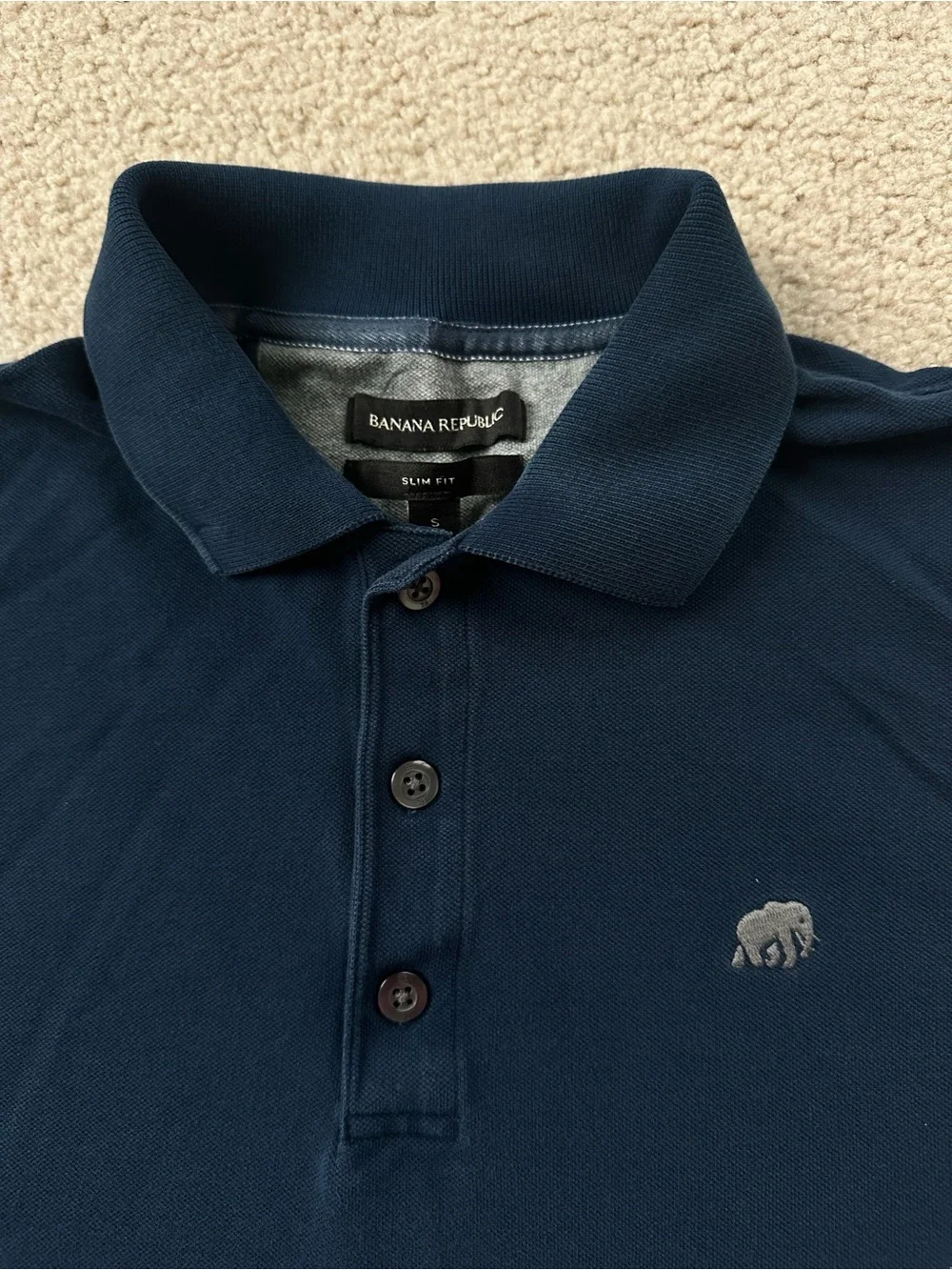 Banana Republic Men's Navy Polo with Subtle Logo